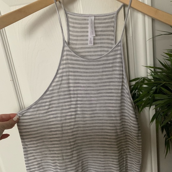 grey and white striped halter tank top - Picture 2 of 3